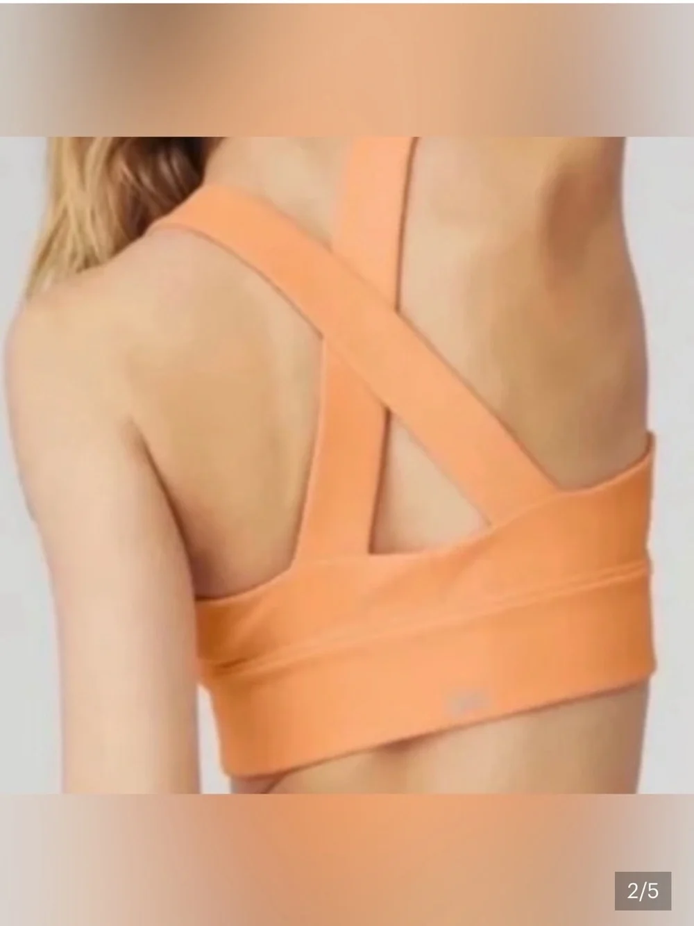 Alo Orange Cross-Back Ribbed sports bra